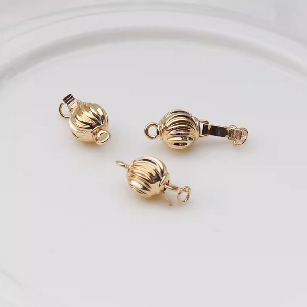 Brass Plain Inserts Clasp Pumpkin Shape