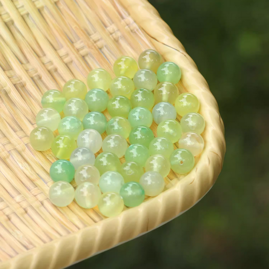 10pcs Agate Round Grape Green Beads