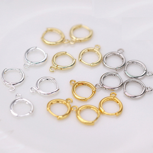 1 Pairs Brass Earring Hook Single Hanging Ring