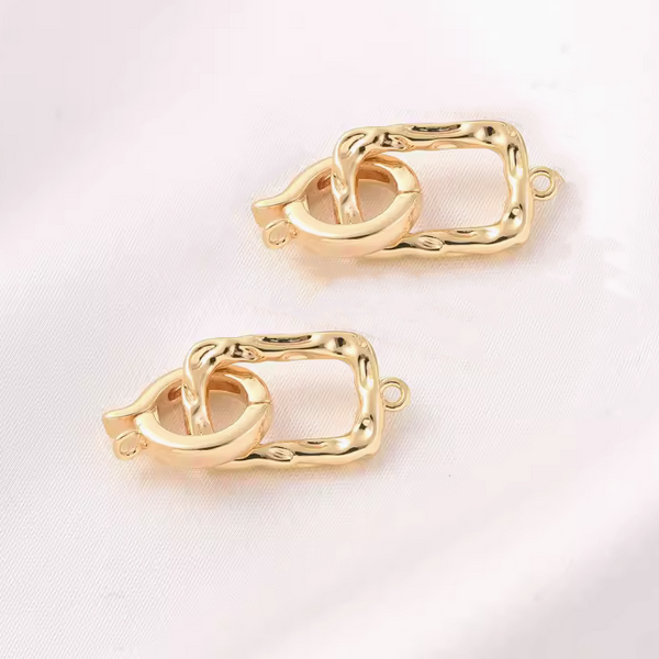 Brass Square Ring Spring Clasp
