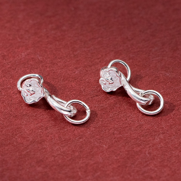 925 Sterling Silver Lucky Hook Clasp With Rings-Chinese Characteristics
