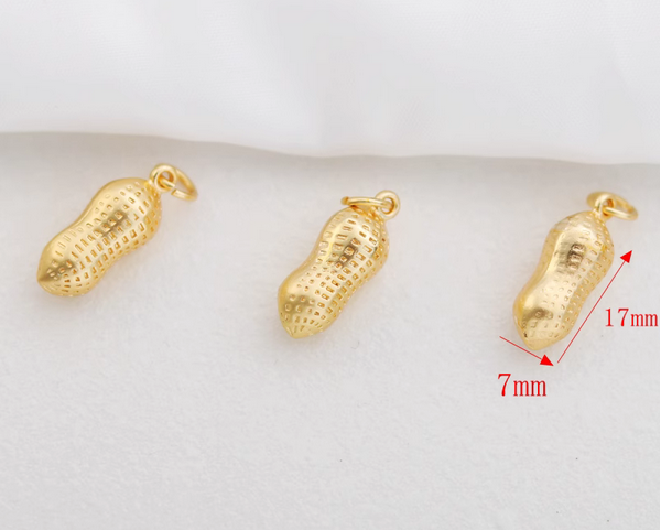 Alloy Peanut (Solid) Pendant 18K Plated