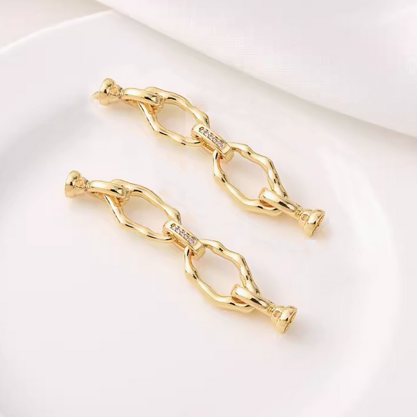 Brass Double Ring Spring Clasp With Cap