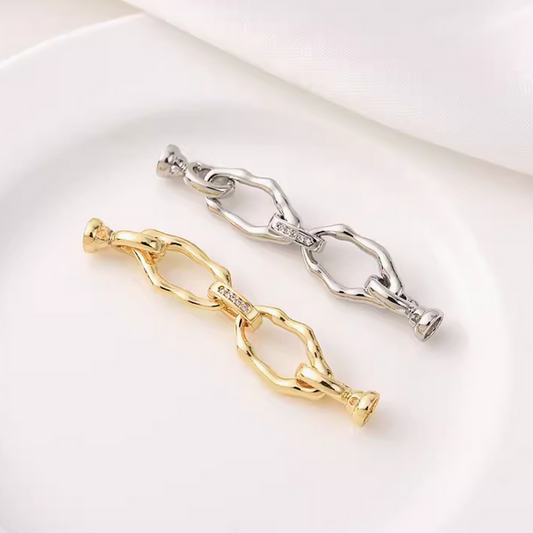 Brass Double Ring Spring Clasp With Cap