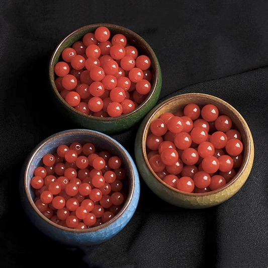 10pcs Agate Round Light Orange Beads