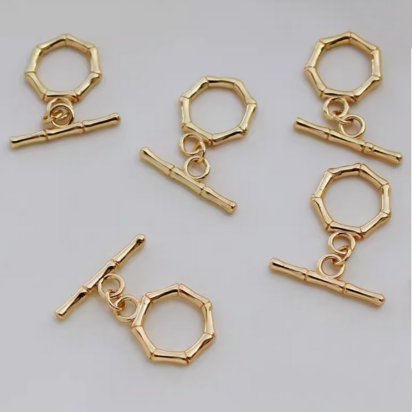 Brass Pinch / OT Clasp -Hexagon Shape