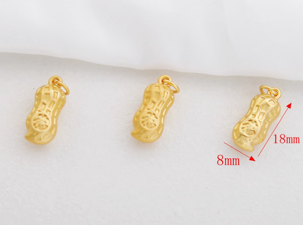 Alloy Peanut (Solid) Pendant 18K Plated