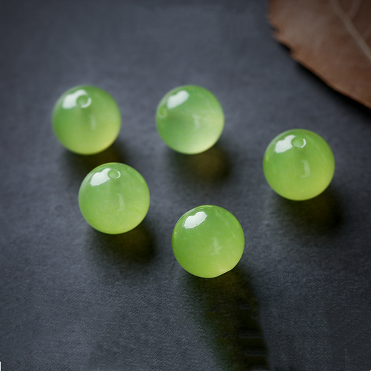 2pcs Grape Green Chalcedony Jewelry Beads