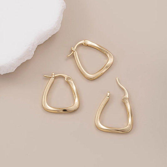 1 Pairs Brass Earring Plate, 14K Gold Plate