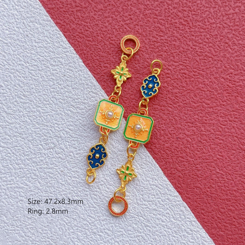 925 Silver Colorful Enameled Uncommon Extend Chains