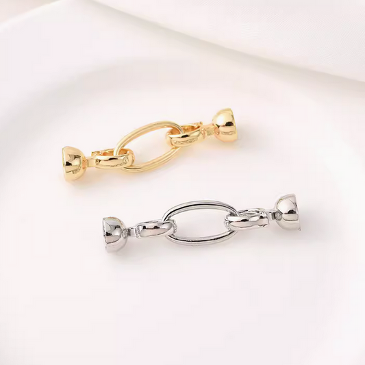 Brass Double Ring Spring Clasp With Cap