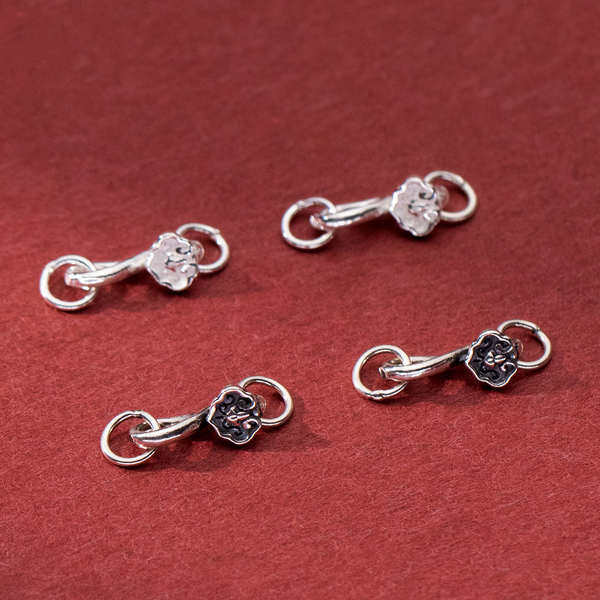 925 Sterling Silver Lucky Hook Clasp With Rings-Chinese Characteristics
