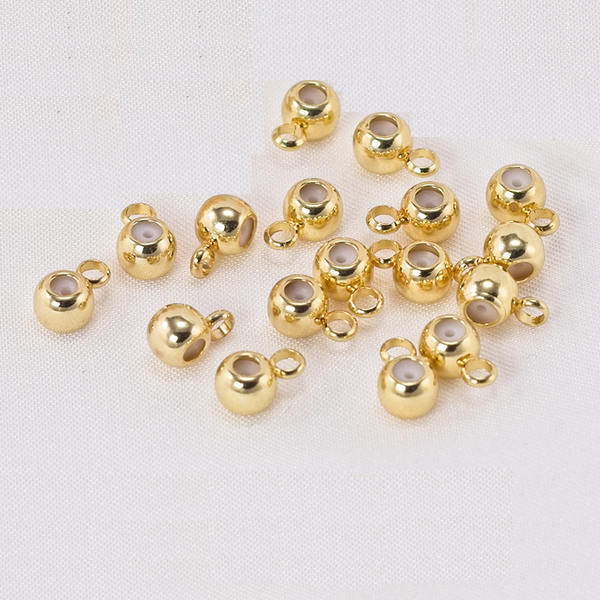 10pcs Brass Spacer Round Bead With Silicone