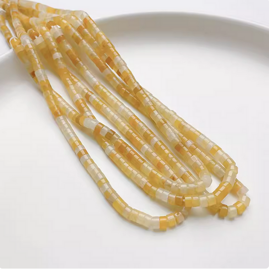 145pcs Jade Tubular Beads, Yellow-OHBY-06