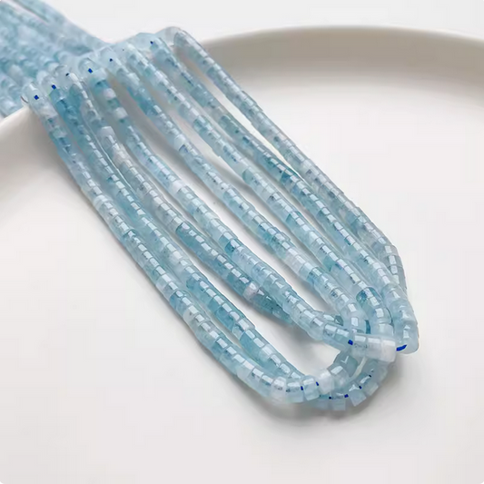 145pcs Jade Tubular Beads, Light Blue -OHBY-10