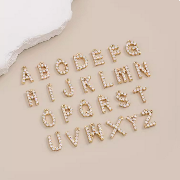 Brass Zirconic Letter Piece Pendant - PMGS-01