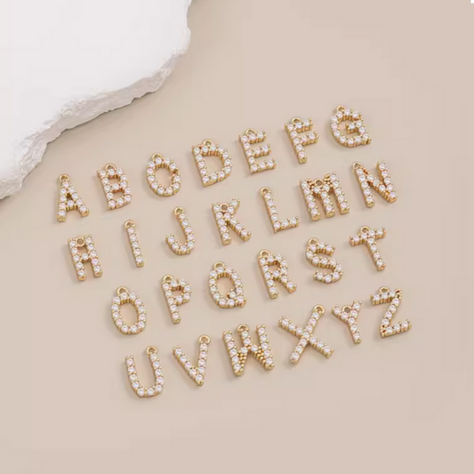 Brass Zirconic Letter Piece Pendant - PMGS-01