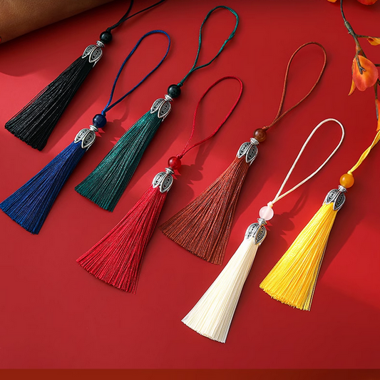 8cm Tassel With Metal Orchid Flower Cap