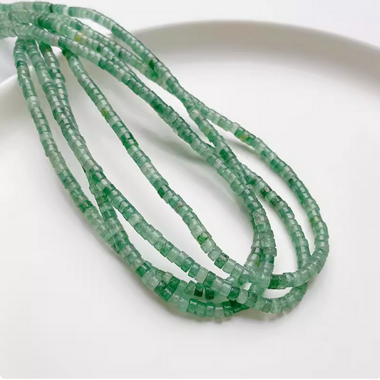 145pcs Jade Tubular Beads, Green -OHBY-08