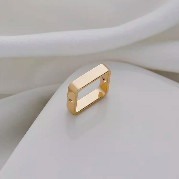 Brass Square Beads Enwrap Ring