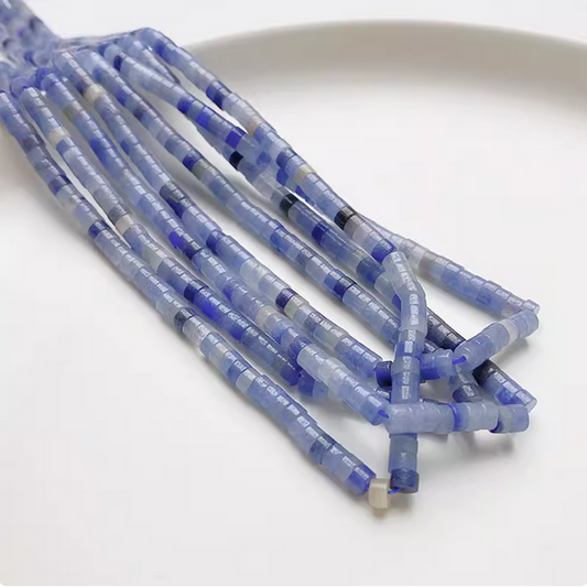 145pcs Jade Tubular Beads, Blue-OHBY-05