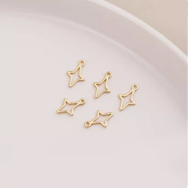 Brass 114K Gilded Hollow Pendant Piece Charms