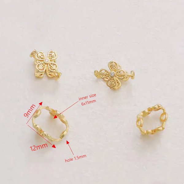 Brass Beads Enwrap Ring