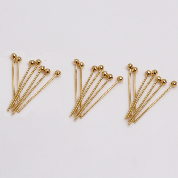 160pcs (20pc/8 size) Brass Flat /Ball /Eye Head Pins