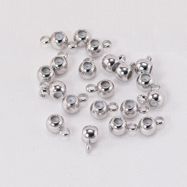 10pcs Brass Spacer Round Bead With Silicone