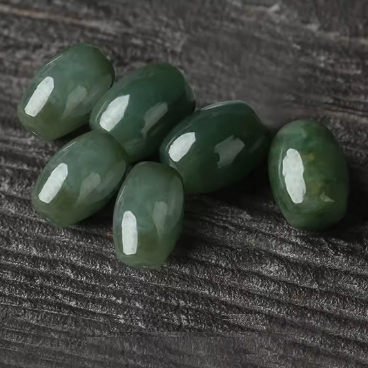 Jade Doliform Beads Deep Green