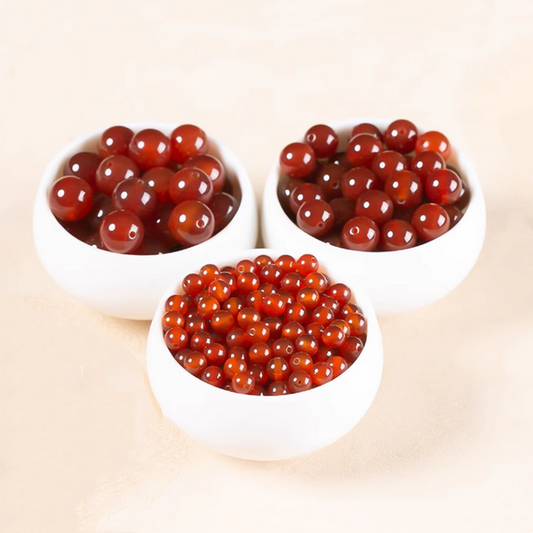 10pcs Agate Round Red Beads