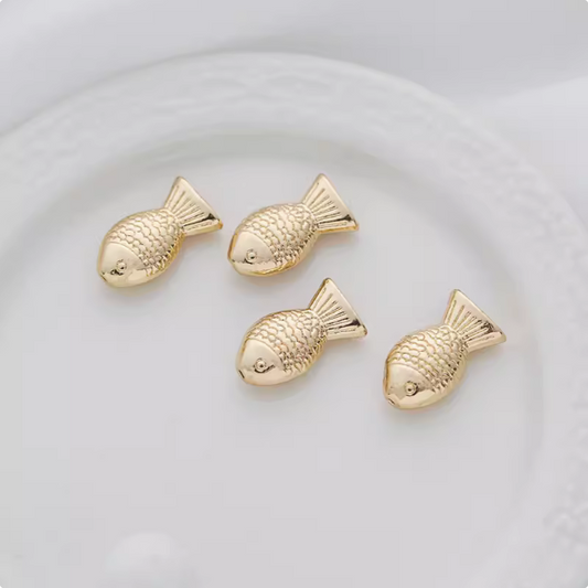 Alloy Cartoon Fish Pendant 14K Plated - PMJY-02