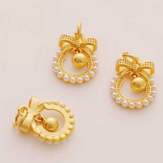 Alloy Bowknot Ring Pendant - PMLD-01