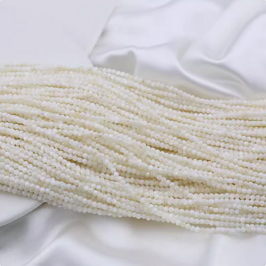 Shell Material Round Beads- White