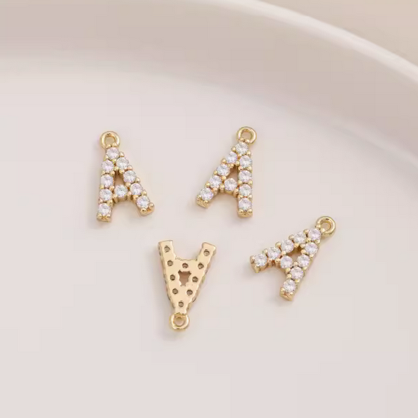 Brass Zirconic Letter Piece Pendant - PMGS-01