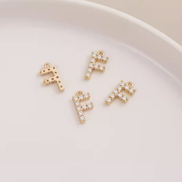 Brass Zirconic Letter Piece Pendant - PMGS-01