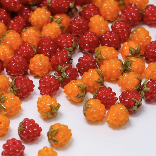 Glass Beads Raspberry And Grape Charms Jewelry Pendant