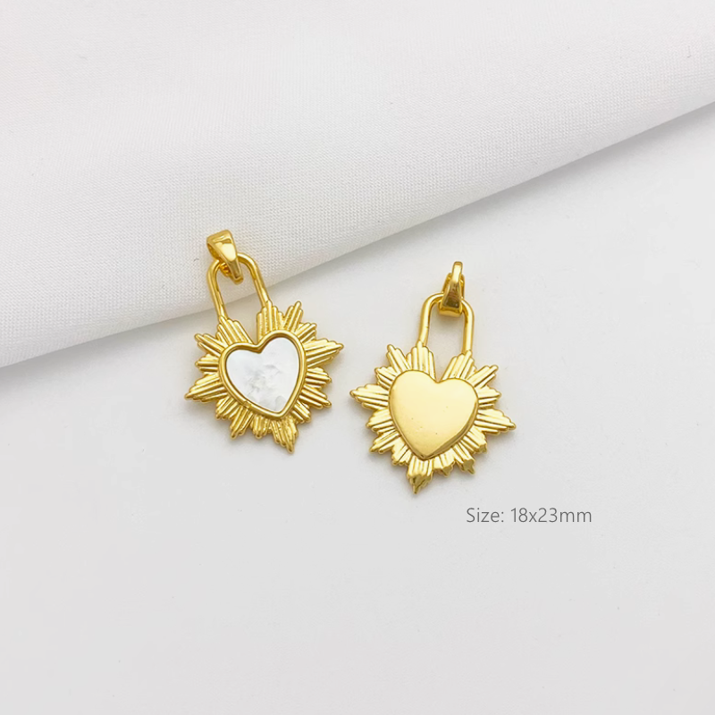 Brass Shell Gold Platinum Plated Jewelry Charms Pendant Piece