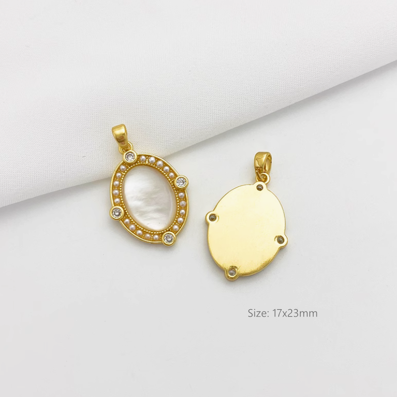 Brass Shell Gold Platinum Plated Jewelry Charms Pendant Piece