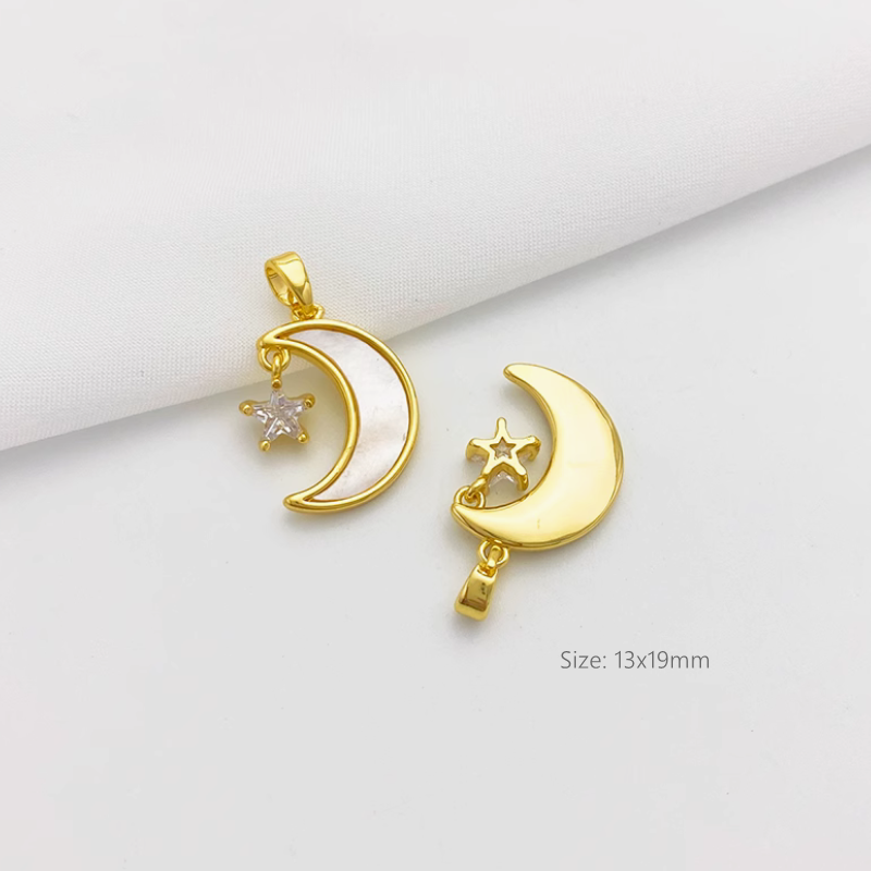 Brass Shell Gold Platinum Plated Jewelry Charms Pendant Piece