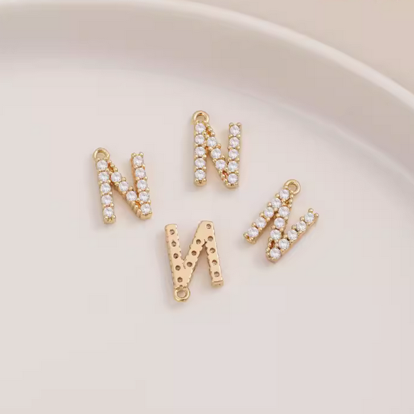 Brass Zirconic Letter Piece Pendant - PMGS-01