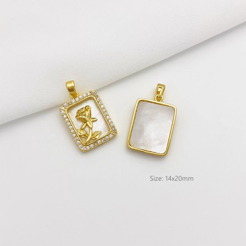 Brass Shell Gold Platinum Plated Jewelry Charms Pendant Piece