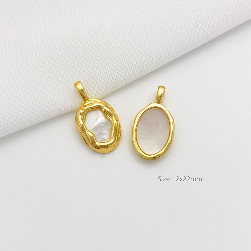 Brass Shell Gold Platinum Plated Jewelry Charms Pendant Piece