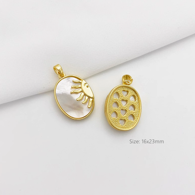 Brass Shell Gold Platinum Plated Jewelry Charms Pendant Piece