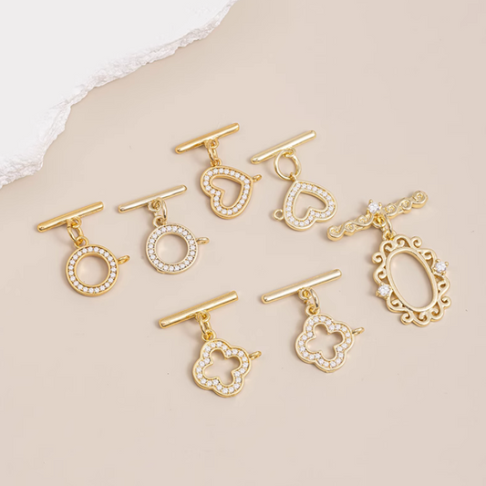 Zircon Classic Style Ring Stick Toggle OT Clasps