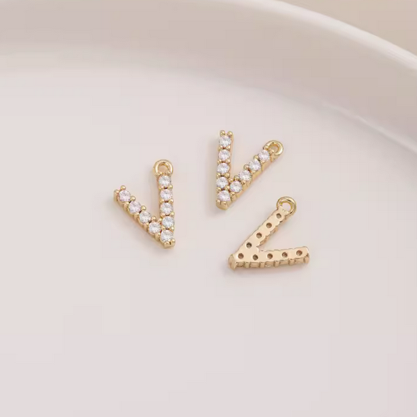 Brass Zirconic Letter Piece Pendant - PMGS-01