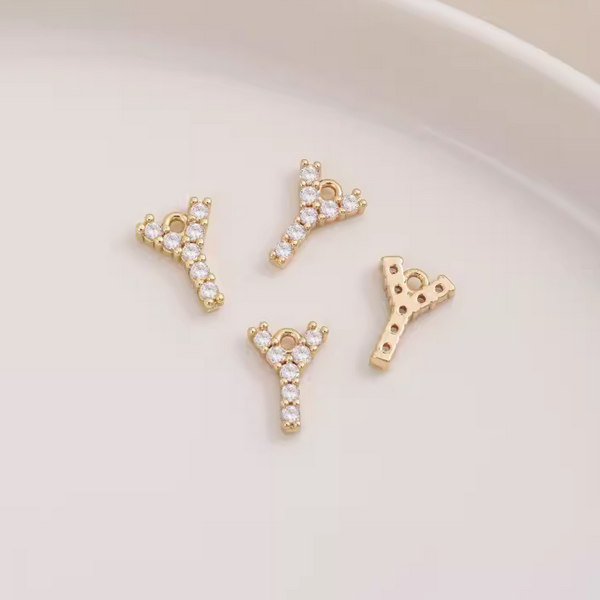 Brass Zirconic Letter Piece Pendant - PMGS-01