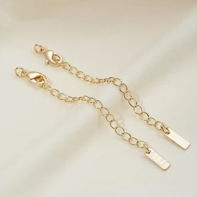 Brass Lobster Claw Clasp With Extended Chain