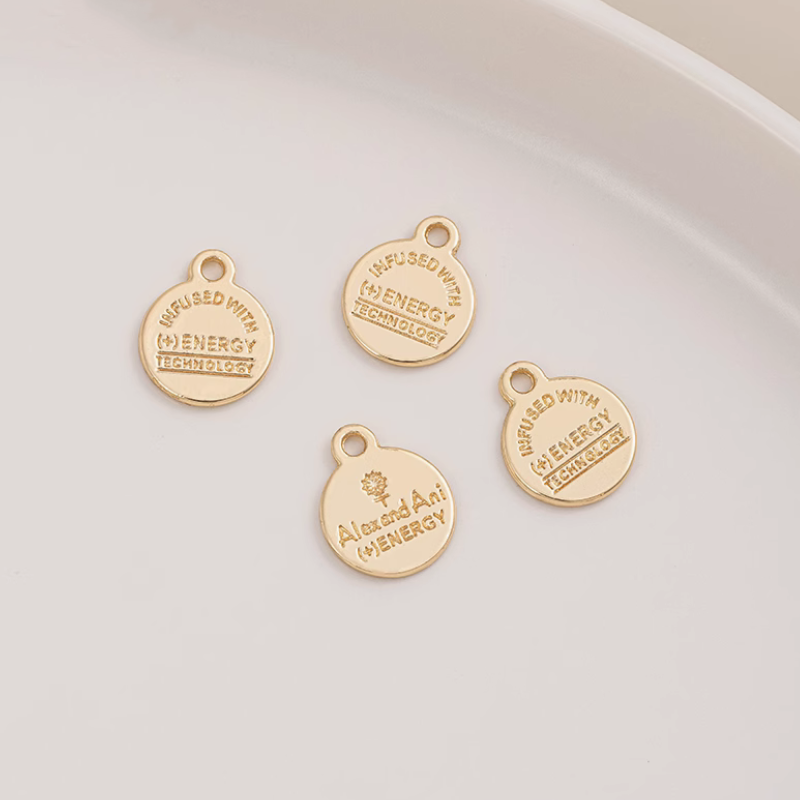 Brass Gilded Charms Pendant Piece Coin Ellipse Rectangle Plate