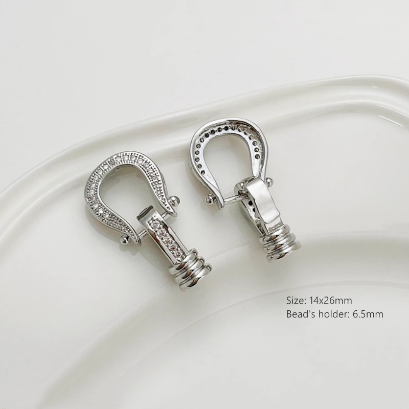 Brass Zircon Ring And Twister Clasp Snap Buckle Jewelry Connector